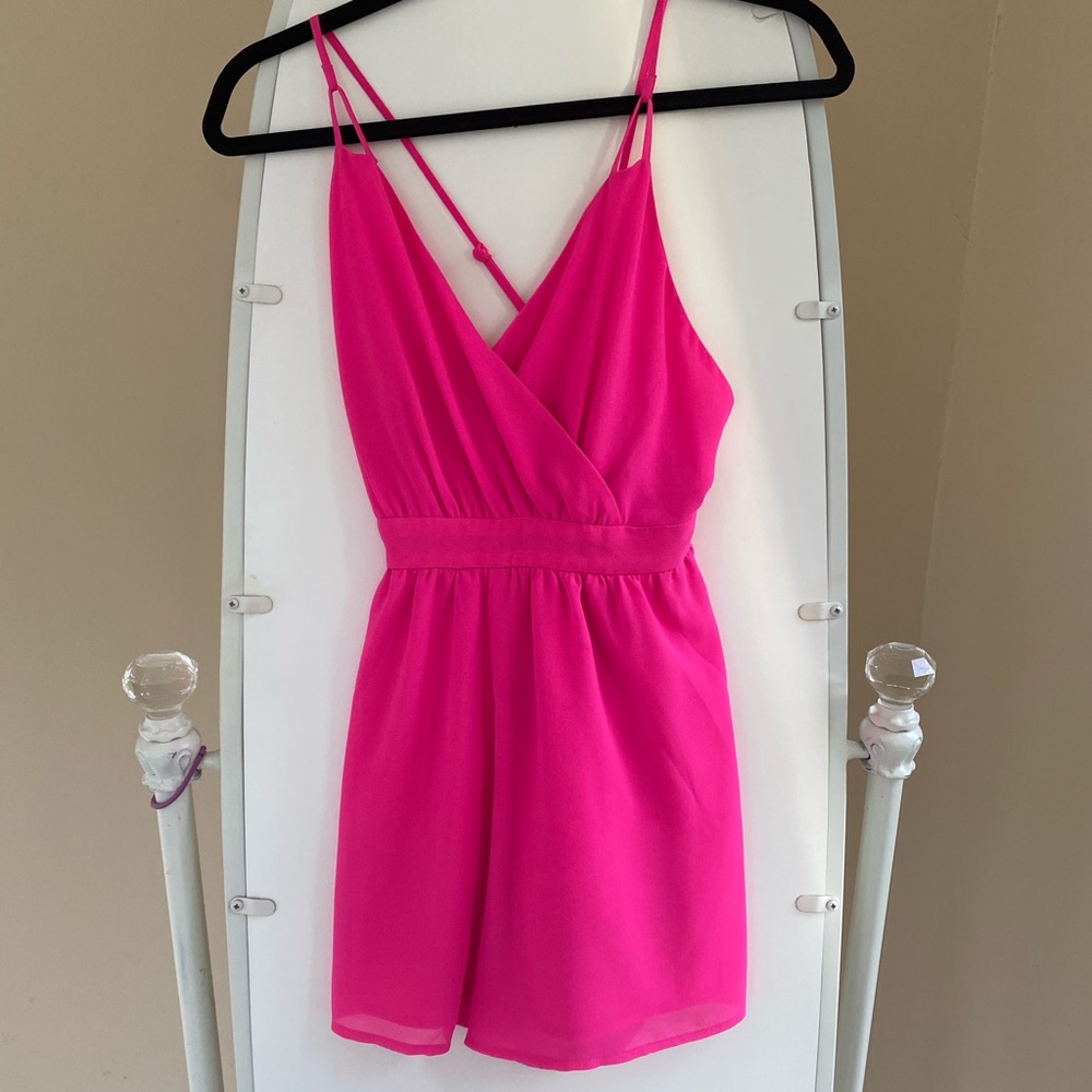 Bright Pink Naked Zebra Romper - Worn Once